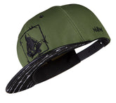 Nebelkind Snapback-Cap Men Women Barbed Wire One Olive-Green, OneSize, Base-Cap, Size Adjustable, Unisex, Trendy, Streetwear Style, Baseball Cap with Straight Peak, Retro
